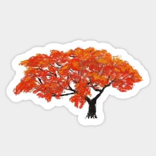 Abstract Flamboyant tree Sticker